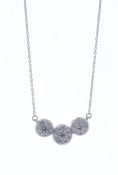 9ct White Gold Ladies Dress Diamond Pendant and Chain 1.00 Carats