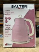 Salter Retro Rapid Boil Kettle Pink. Est £40 - Grade U