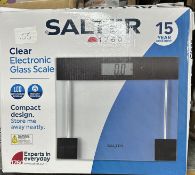 Salter Clear Electronic Glass Scales. Est £20 - Grade U