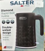 Salter Diamond Rapid Boil Kettle. Est £40 - Grade U