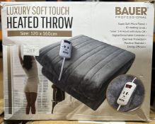 Bauer Luxury Soft Touch Heated Throw. Est £30 - Grade U