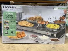 Progress 3 Pan Buffet Server. Est £ 40 - Grade U