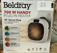 Beldray 700W Handy Plug In Heater. Est £30 - Grade U