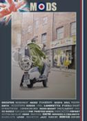 Mod Outside 2i's Soho London Coffee Bar Nostalgic Scene 1960's Large Metal Wall Art
