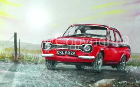 Ford Escort MK1 Mexico Red Nostalgic British Cars Large Metal Sign