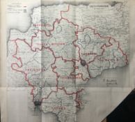 Antique 139 Years-Old Scarce Map County of Devon 1885 Boundary Changes.