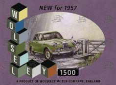1957 Wolseley 1500 Nostalgic Car Large Metal Wall Art