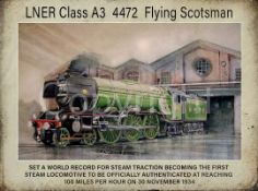 Flying Scotsman A3-4472 Steam Locomotive 1934 World Record Metal Wall Art