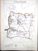 Chatham Kent Boundary Commission 157-Year-Old Coloured Antique Map.