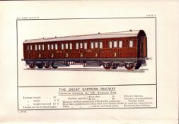 Great Eastern Railway Carriage No 702 Train 115 Years-Old Antique Book Plate.