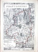 Shaftsbury Dorset Boundary Commission 157-Year-Old Coloured Antique Map.