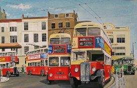 Brighton Aquarium Bus Terminus Nostalgic Scene Large Metal Wall Art