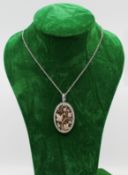 Diamond & 14ct Gold Oval Locket On Chain
