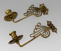 Pair of Vintage Brass Garnitures