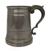 Pewter Tankard With Glass Bottom