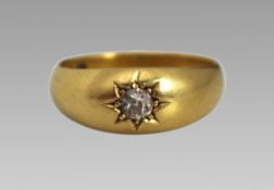 Diamond 18ct Yellow Gold Signet Ring