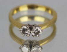 Vintage Twin Diamond 18ct Gold Ring