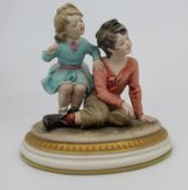 Capodimonte Figurine Girl & Boy By Bruno Merli