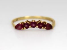Vintage 5 Stone Amethyst 9ct Gold Ring