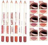 12Pcs Set Cosmetic Professional Wood Lipliner Waterproof Lady Charming Lip Liner Soft Pencil Cont...