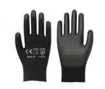120 Pairs Medium PU Palm Coated Black Gloves Total RRP £240 L8