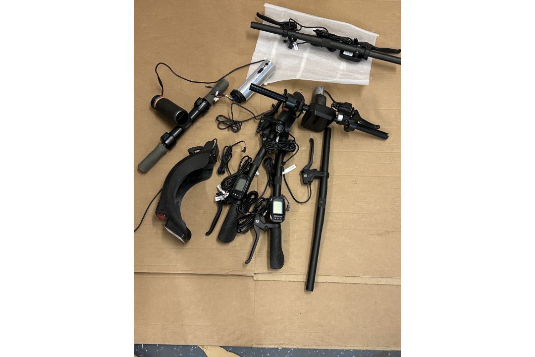 Large Qty of Electric Scooter / Electric Bike Parts To Inc Handle Bars