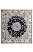 Persian Nain Wool and Pure Silk Rug 206x201cm