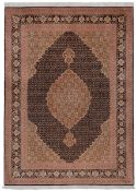 Persian Tabriz Wool and Silk Rug 205x150cm