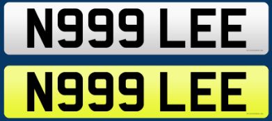 N999 LEE Number Plate On Retention Certificate