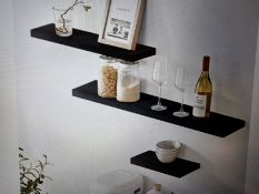 New Runacc Black Floating Shelves For Wall - Set of 3 Wall Mounted Shelf Floating eBay Price £37....