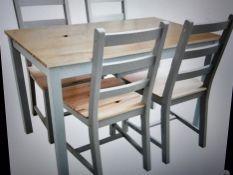 Mortimer Pine Dining Set With 4 Chairs With Classic Two-Tone Finish No VAT