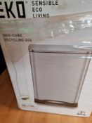 New EKO Neo-Cube Is A Large Capacity (28L+18L), Steel Recycling Bin With Two Colour Coded Inner B...