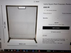 Brand New Iron & CL&Y Ivy Line Square Fire Screen Pewter ISP £100 No VAT On Hammer