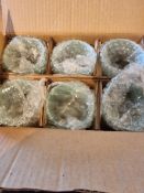 New Boxed - 12 Pcs Votive Candle Holders, Green Tinged Glass Tea Light Candle Holders No VAT