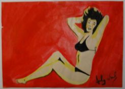 Andy Warhol Mixed Media On Paper Signed, Sealed