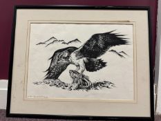 Donald MacKenzie, Signed In Pencil, Eagle and A Fish