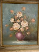 Original Oil Painting “Vase of Flowers” By Robert Cox 1975s
