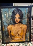 Female Nude Watercolour Painting On Canvas