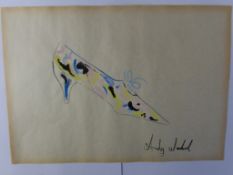 Andy Warhol Mixed Media On Paper Signed, Sealed