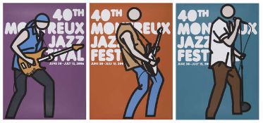 Julien Opie - Set of Three Julien Opie Montreux Jazz Festival Posters - Deep Purple Band. 2006