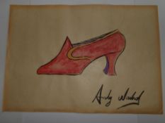 Andy Warhol Mixed Media On Paper Signed, Sealed