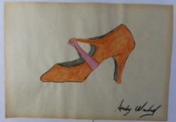 Andy Warhol Mixed Media On Paper Signed, Sealed