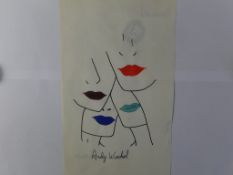 Andy Warhol Mixed Media On Paper Signed, Sealed