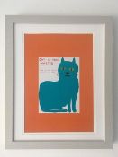 David Shrigley (b 1968) ‘Cat Is Your Master’ Offset Lithograph, Mini Series Framed, Edition, 202...