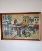 Original Oil Painting “The Moulin De La Galette” Paris Signed By Artist