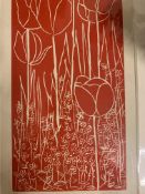 “Red and White Tulips Flowers” Limited Edition Signed By Celia Lewis