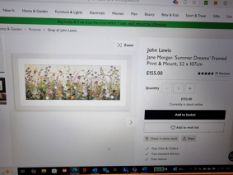 John Lewis Jane Morgan 'Summer Dreams' Framed Print & Mount, 52 x 107cm Sells For £155 No VAT