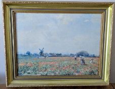“The Poppy Field” Oil Painting Signed By Artist