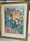 Marc Chagall (1887-1975) Red Dress Offset Lithograph Limited Edition of 50