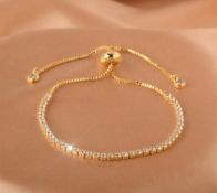 New! 18K Gold-Plated Tennis Bracelet